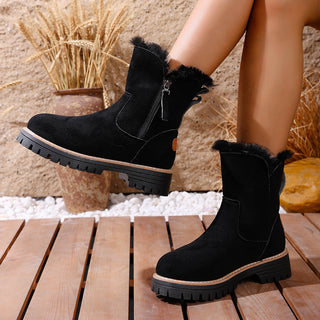 Damen Gefütterte Winterstiefel Seitlicher Reißverschluss – Detailansicht