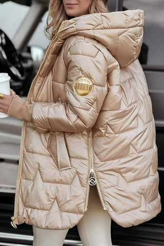 Chaqueta de invierno acolchada para mujer | Capucha desmontable
