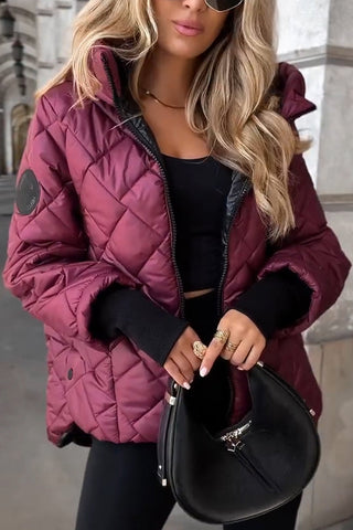 Chaqueta de invierno acolchada para mujer | puños de canalé