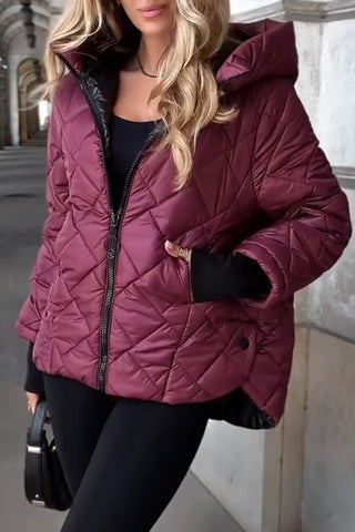 Chaqueta de invierno acolchada para mujer | puños de canalé