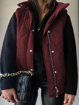 Damen Gestepptes Gilet | Stehkragen