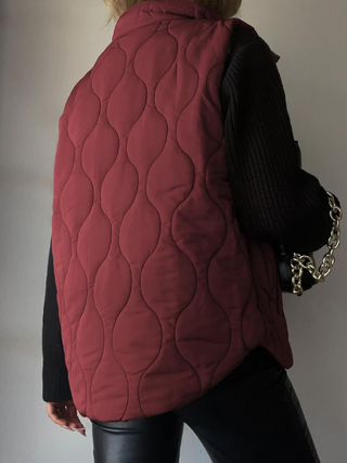 Damen Gestepptes Gilet | Stehkragen