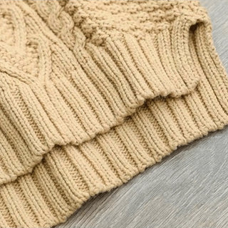 Suéter de cuello alto de punto grueso para mujer | diseño trenzado