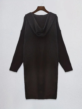 Damen Grobstrick Strickjacke | Mit Kapuze