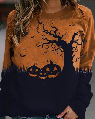 Damen Halloween Pullover | Kürbis Motiv