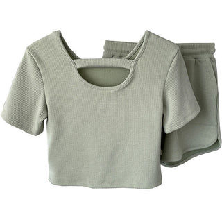 Conjunto de pijama corto para mujer | cuello redondo