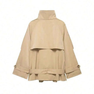 Gabardina corta para mujer | cuello mao