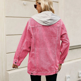 Veste longue en jean pour femme | Col à revers