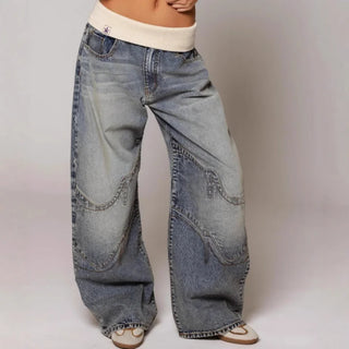 Damen Jeans mit Niedrigem Bund | Weites Bein