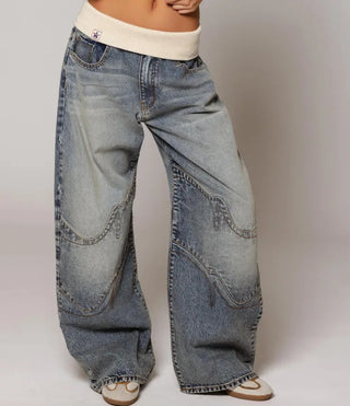 Damen Jeans mit Niedrigem Bund | Weites Bein