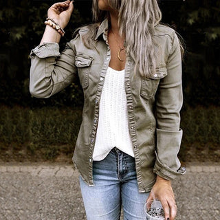 Damen Militär Utility Jacke | Knopfleiste