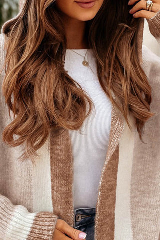 Damen Langer Cardigan | Colorblock