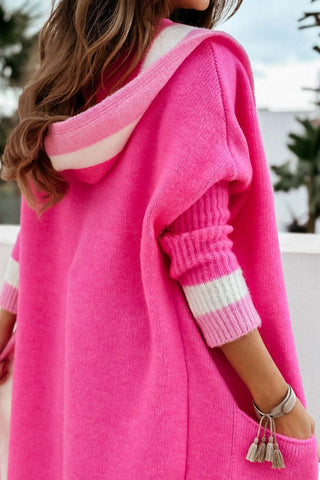 Damen Langer Cardigan | Colorblock