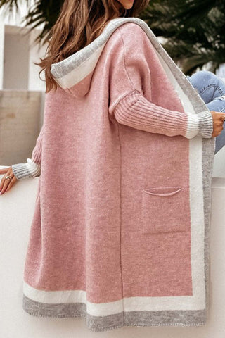 Damen Langer Cardigan | Colorblock