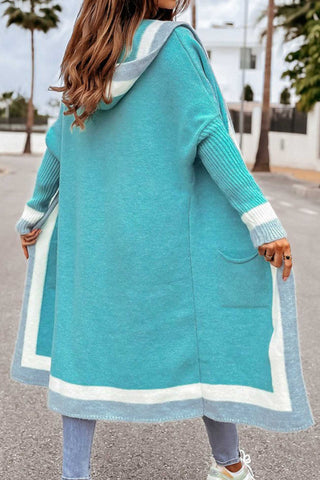 Damen Langer Cardigan | Colorblock