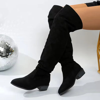 Damen Overknee Stiefel | Flacher Absatz