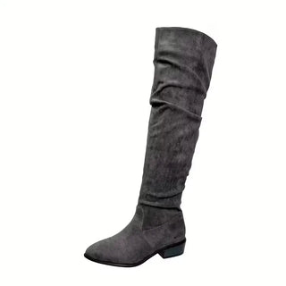 Damen Overknee Stiefel | Flacher Absatz
