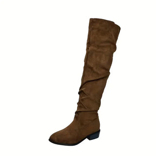 Damen Overknee Stiefel | Flacher Absatz