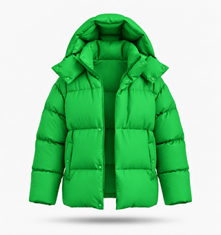 Damen Puffer Winterjacke Mit Kapuze – Grün