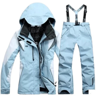 Damen Skianzug Zweiteilig Mit Kapuze – Light Blue