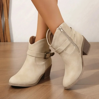 Damen Stiefeletten Blockabsatz | Schnallendetail