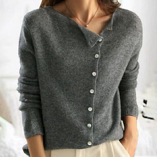 Chaqueta de punto para mujer, escote en V | manga tres cuartos
