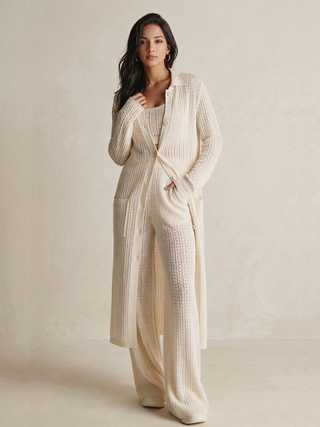 Damen Strickset Mit Knopfleiste | Lange Ärmel