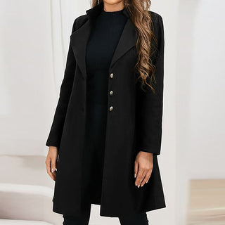 Blazer largo estructurado para mujer | cierre de botones