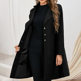 Blazer largo estructurado para mujer | cierre de botones