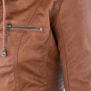 Damen Taillierte Bikerjacke | Durchgehender Reißverschluss