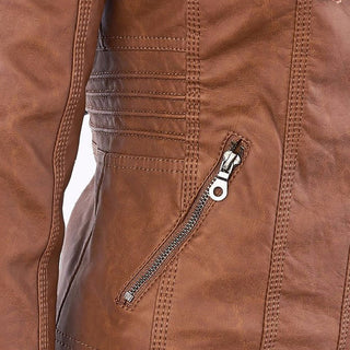 Damen Taillierte Bikerjacke | Durchgehender Reißverschluss