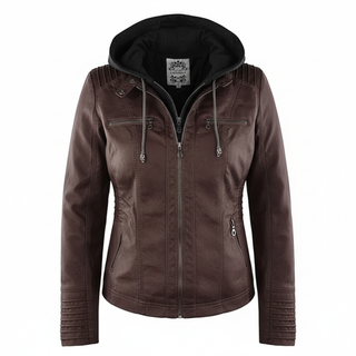 Damen Taillierte Bikerjacke | Durchgehender Reißverschluss