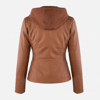Damen Taillierte Bikerjacke | Durchgehender Reißverschluss