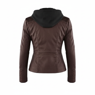 Damen Taillierte Bikerjacke | Durchgehender Reißverschluss