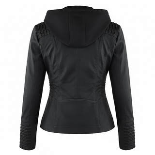 Damen Taillierte Bikerjacke | Durchgehender Reißverschluss