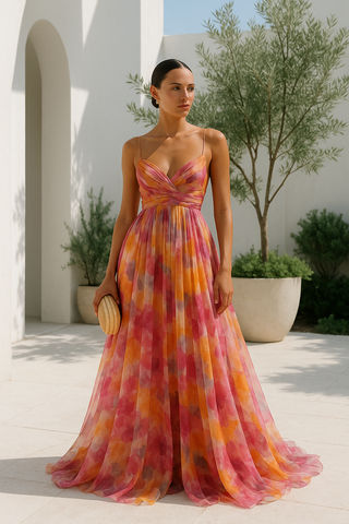 Damen Tie Dye Sommerkleid | Maxi