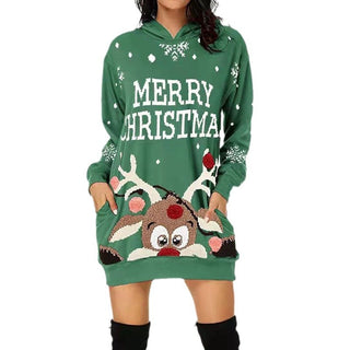 Damen Weihnachts Winter Sweatkleid | Mini