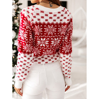 Damen Weihnachtspullover | Schneeflocken Muster