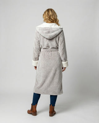 Peignoir polaire d’hiver pour femme | Avec capuche