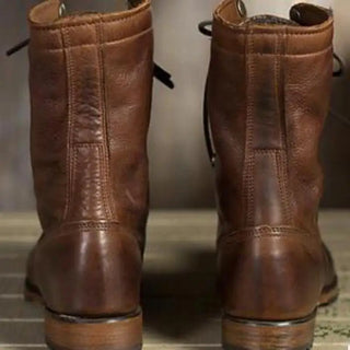 Damen Winter Lederstiefel Blockabsatz – Detailansicht