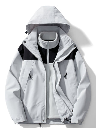 Damen Winter Outdoorjacke Kapuze – Hellgrau