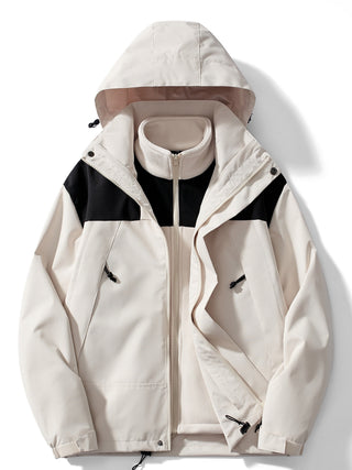 Damen Winter Outdoorjacke Kapuze – Weiß