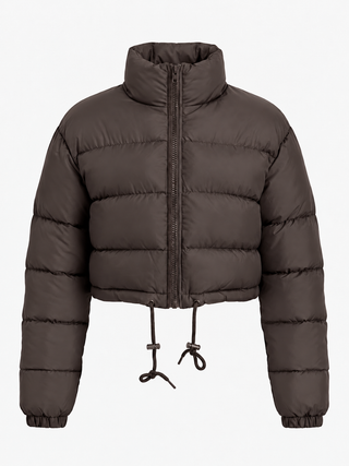 Damen Winter Pufferjacke Hochkragen – Braun