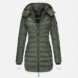 Damen Winter Pufferjacke Kapuze – Armeegrün