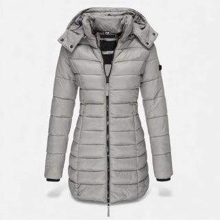 Damen Winter Pufferjacke Kapuze – Grau