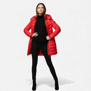 Damen Winter Pufferjacke Kapuze – Detailansicht