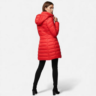 Damen Winter Pufferjacke Kapuze – Detailansicht