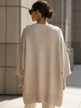 Jersey de punto de invierno para mujer | mangas murciélago