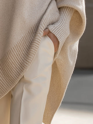 Jersey de punto de invierno para mujer | mangas murciélago
