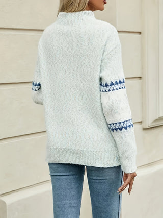Jersey de punto de invierno para mujer | estampado noruego